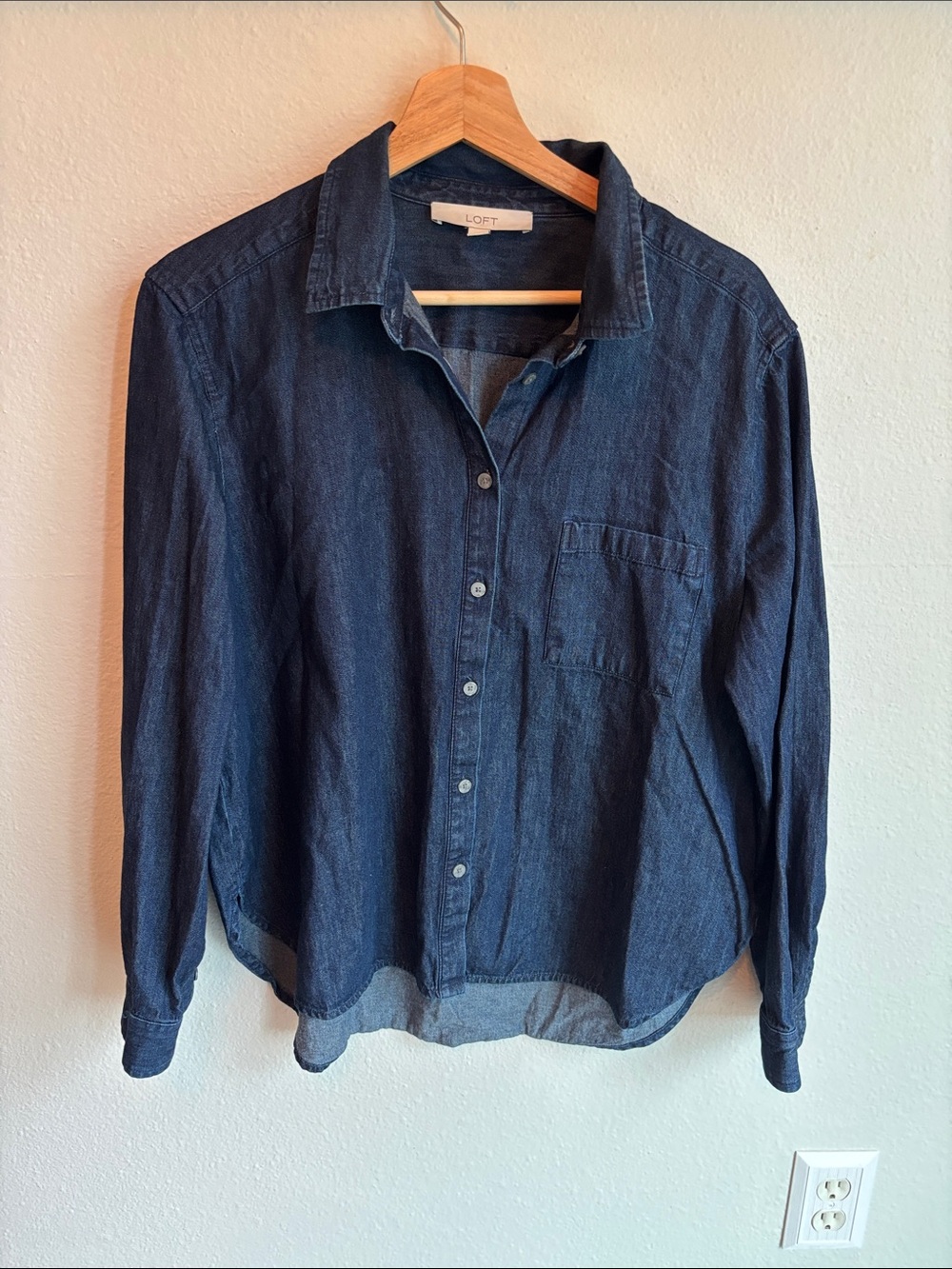 LOFT Denim Button Up Shirt Large
